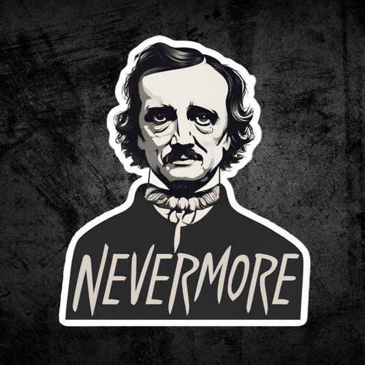 Edgar Allan Poe Kiss-Cut Sticker - Nevermore