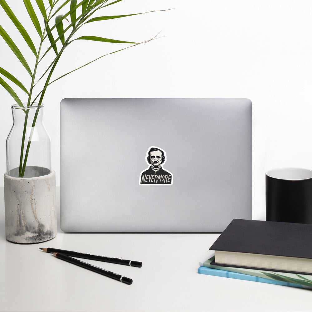 Edgar Allan Poe Kiss-Cut Sticker - Nevermore