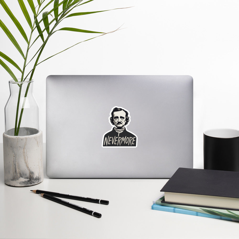 Edgar Allan Poe Kiss-Cut Sticker - Nevermore