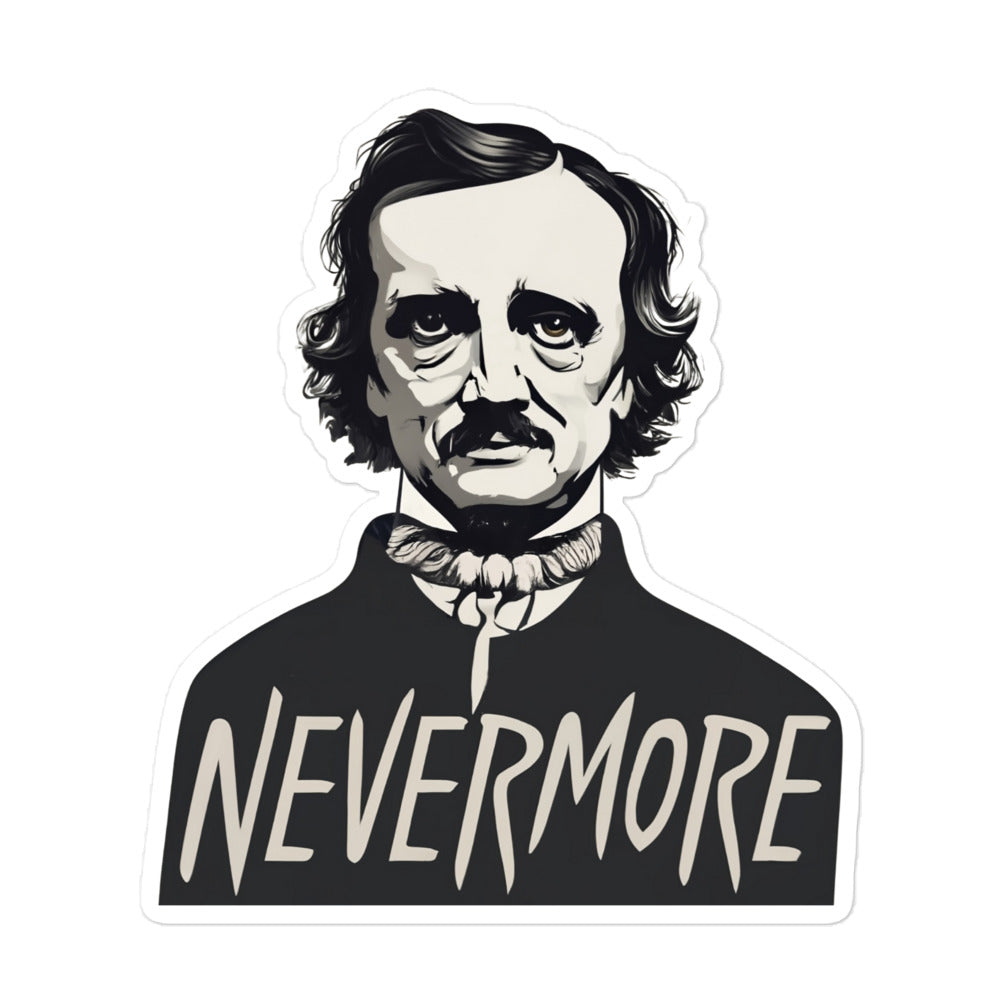 Edgar Allan Poe Kiss-Cut Sticker - Nevermore